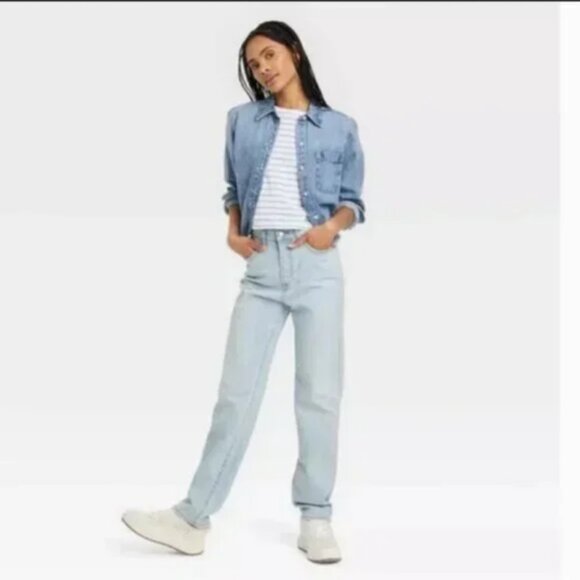 Women's High-Rise 90's Straight Jeans - Universal Thread™ 14R - Picture 5 of 8